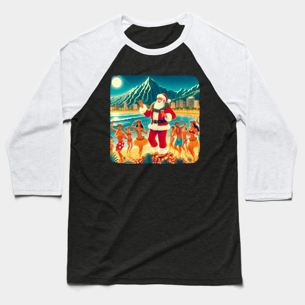 Hawaii Merry Christmas Baseball T-Shirt by Print&fun